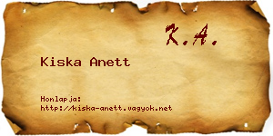 Kiska Anett névjegykártya