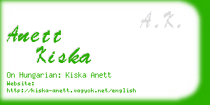 anett kiska business card